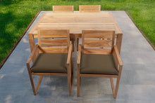 5 pc Venice Teak Arm Dining Set with 59" Rectangular Dining Table