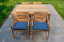 5 pc Venice Teak Arm Dining Set with 59" Rectangular Dining Table