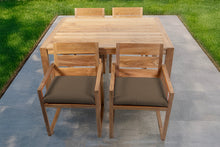 5 pc Venice Teak Arm Dining Set with 59" Rectangular Dining Table