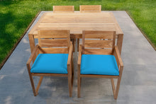 5 pc Venice Teak Arm Dining Set with 59" Rectangular Dining Table