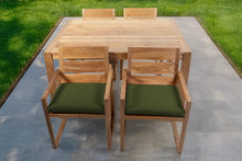 5 pc Venice Teak Arm Dining Set with 59" Rectangular Dining Table