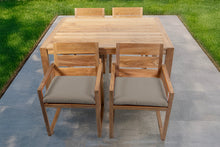 5 pc Venice Teak Arm Dining Set with 59" Rectangular Dining Table