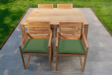 5 pc Venice Teak Arm Dining Set with 59" Rectangular Dining Table