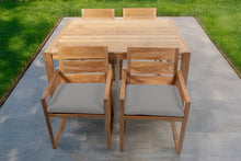 5 pc Venice Teak Arm Dining Set with 59" Rectangular Dining Table