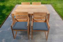 5 pc Venice Teak Arm Dining Set with 59" Rectangular Dining Table