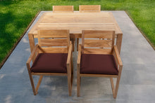 5 pc Venice Teak Arm Dining Set with 59" Rectangular Dining Table