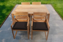 5 pc Venice Teak Arm Dining Set with 59" Rectangular Dining Table