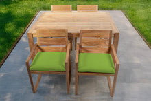 5 pc Venice Teak Arm Dining Set with 59" Rectangular Dining Table