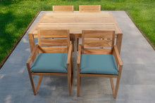 5 pc Venice Teak Arm Dining Set with 59" Rectangular Dining Table