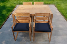 5 pc Venice Teak Arm Dining Set with 59" Rectangular Dining Table