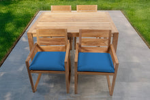 5 pc Venice Teak Arm Dining Set with 59" Rectangular Dining Table