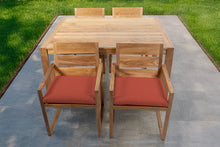 5 pc Venice Teak Arm Dining Set with 59" Rectangular Dining Table