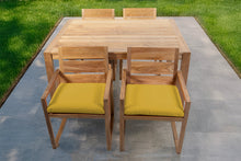 5 pc Venice Teak Arm Dining Set with 59" Rectangular Dining Table