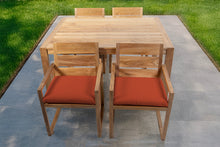 5 pc Venice Teak Arm Dining Set with 59" Rectangular Dining Table