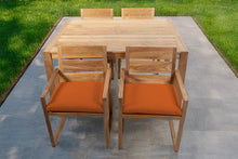 5 pc Venice Teak Arm Dining Set with 59" Rectangular Dining Table
