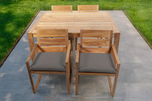 5 pc Venice Teak Arm Dining Set with 59" Rectangular Dining Table
