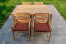 5 pc Venice Teak Arm Dining Set with 59" Rectangular Dining Table