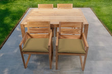 5 pc Venice Teak Arm Dining Set with 59" Rectangular Dining Table
