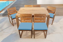 7 pc Venice Teak Dining Set with 59" Rectangular Dining Table