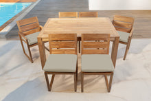 7 pc Venice Teak Dining Set with 59" Rectangular Dining Table