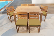 7 pc Venice Teak Dining Set with 59" Rectangular Dining Table