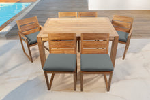 7 pc Venice Teak Dining Set with 59" Rectangular Dining Table