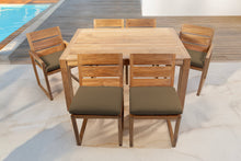 7 pc Venice Teak Dining Set with 59" Rectangular Dining Table