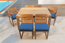 7 pc Venice Teak Dining Set with 59" Rectangular Dining Table