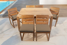 7 pc Venice Teak Dining Set with 59" Rectangular Dining Table