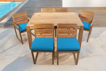 7 pc Venice Teak Dining Set with 59" Rectangular Dining Table
