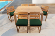 7 pc Venice Teak Dining Set with 59" Rectangular Dining Table