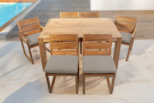 7 pc Venice Teak Dining Set with 59" Rectangular Dining Table