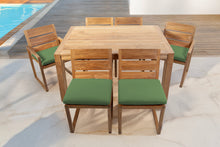 7 pc Venice Teak Dining Set with 59" Rectangular Dining Table