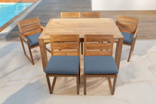 7 pc Venice Teak Dining Set with 59" Rectangular Dining Table