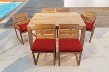 7 pc Venice Teak Dining Set with 59" Rectangular Dining Table