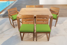 7 pc Venice Teak Dining Set with 59" Rectangular Dining Table