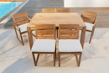 7 pc Venice Teak Dining Set with 59" Rectangular Dining Table