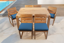7 pc Venice Teak Dining Set with 59" Rectangular Dining Table