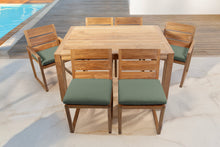 7 pc Venice Teak Dining Set with 59" Rectangular Dining Table