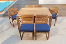 7 pc Venice Teak Dining Set with 59" Rectangular Dining Table