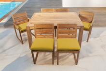7 pc Venice Teak Dining Set with 59" Rectangular Dining Table