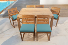 7 pc Venice Teak Dining Set with 59" Rectangular Dining Table