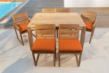 7 pc Venice Teak Dining Set with 59" Rectangular Dining Table