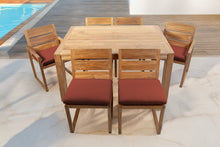 7 pc Venice Teak Dining Set with 59" Rectangular Dining Table