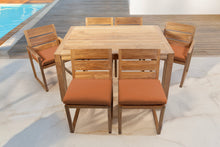 7 pc Venice Teak Dining Set with 59" Rectangular Dining Table
