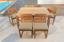 7 pc Venice Teak Dining Set with 59" Rectangular Dining Table