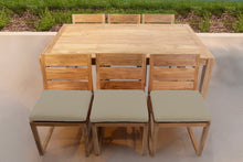 7 pc Venice Teak Armless Dining Set with 72" Rectangular Dining Table