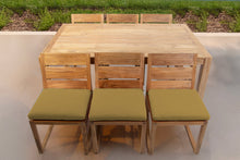 7 pc Venice Teak Armless Dining Set with 72" Rectangular Dining Table