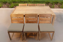 7 pc Venice Teak Armless Dining Set with 72" Rectangular Dining Table