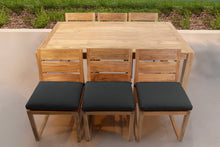 7 pc Venice Teak Armless Dining Set with 72" Rectangular Dining Table